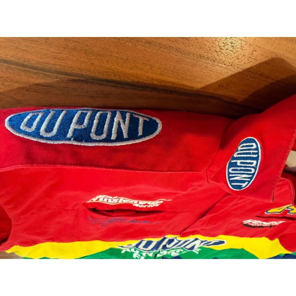 Chase Authentics Jeff Gordon 24 DuPont NASCAR Racing Jacket Red Yellow Blue XL
